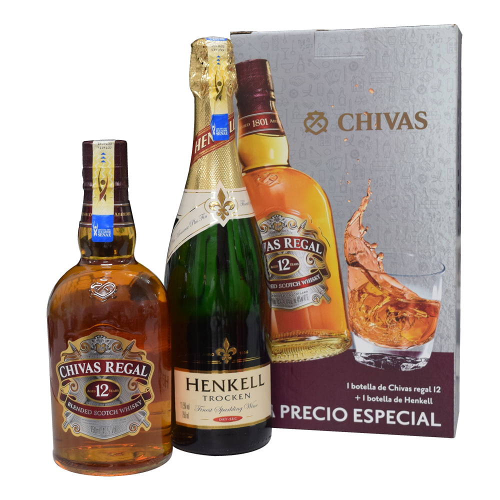 Whisky Chivas Regal Premium 750 ml 12 años + Vino Henkell