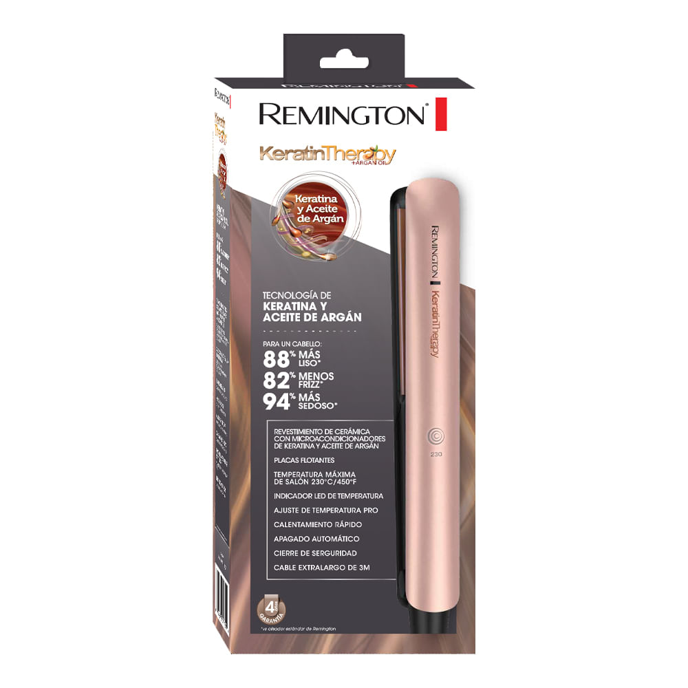 Plancha Alisadora Remington Keratina y Aceite de Argán