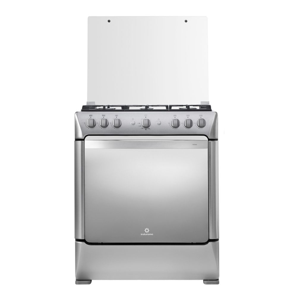 PARMA QUARZO - Cocina De Pie 1 Horno 6 Hornillas, Parrillas Hierro Fundido,  Gris 80Cm Indurama